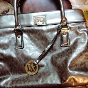 Michael Kors Brown and Gold Satchel
